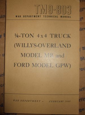 Camion 9 × 803 TM 1-4, WD TM, 4/4 de tonne (modèle Willys-Overland MB et modèle Ford GPW)