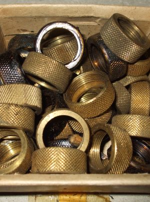 NOS Armored Vehicle Electrical Brass Conduit Nut for 1/2″ Conduit (10ea)