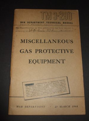MC 3-290, WD TM, Équipement de protection de gaz divers: 1944
