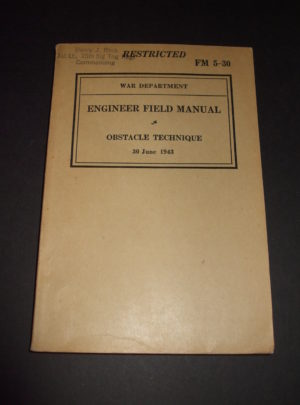 FM 5-30, WD EFM, Obstacle Technique : 1943
