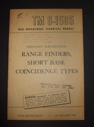 TM 9-1585, WD TM, Ord. Maint. Range Finders, Short Base Coincidence Types : 1945