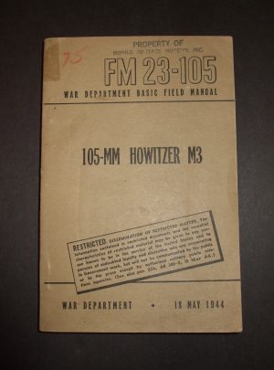 FM 23-105, WD TM, 105-MM Howitzer M3 : 1944