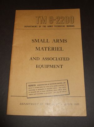 TM 9-2200, DOA TM, Matériel pour armes de petit calibre et équipement associé: 1949