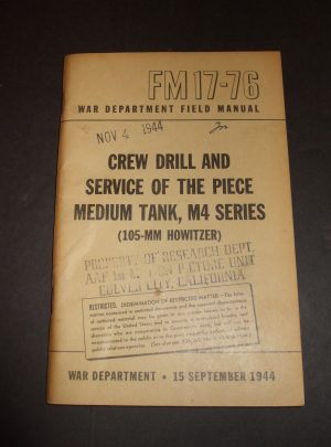 FM 17-76, WD FM, Crew Drill and Service of the Piece, Medium Tank, M4 Series (105-MM Howitzer) : 1944