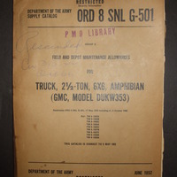 ORD 8 SNL G-501, DOA SC, Field and Depot Maint. Allowances for Truck, 2 1/2-Ton, 6x6 Amphibian (GMC, Model DUKW353) : 1952