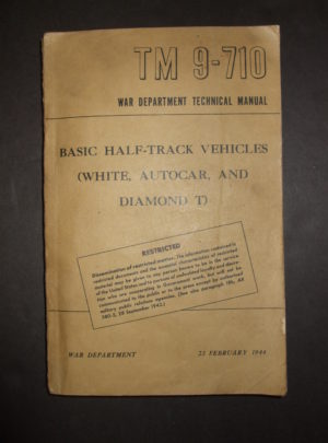 TM 9-710, WD TM, véhicules de base à demi-chenilles (White, Autocar et Diamond T): 1944