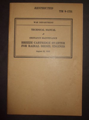 TM 9-1731, WD TM, Ordnance Maintenance, Breeze Cartridge Starter for Radial Diesel Engines : 1942
