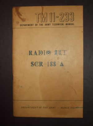 TM 11-233, DOA TM, Ensemble radio SCR-188-A: 1942
