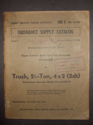 ORD 8 SNL G-541, ASFC, OSC, HESP&E (Addendum) for Truck, 2 1/2-Ton, 4×2 (2dt) (International Harvester Models K-7 and KS-7) : 1945