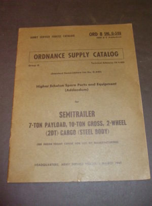 ORD 8 SNL G-546, ASFC, OSC, HESPE (Addendum) for Semitrailer, 7-Ton Payload, 10-Ton Gross, 2-Wheel (2dt) Cargo (Steel Body) : 1945