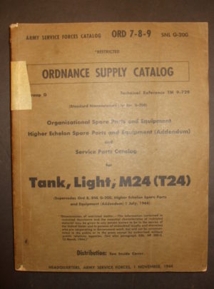 ORD 7-8-9 SNL G-200, ASFC, OSC, OSP&E, HESP&E, Service Parts Catalog for Tank, Light, M24 (T24) : 1944