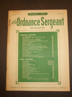 THE ORDNANCE SERGEANT, Volume 8, No. 6, December, 1944