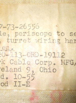 NOS WWII Sherman M4A3 Turret Periscope to service box cable (1ea)