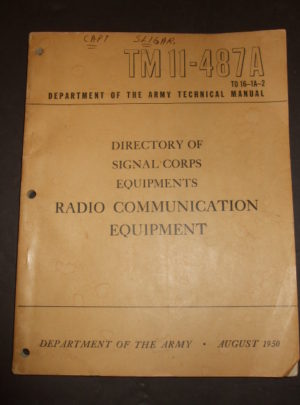 TM 11-487A, Department of the Army Technical Manual, Directory of Signal Corps Equipments, Radio Communication Equipment : 1950