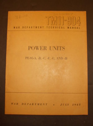 TM 11-904, War Department Technical Manual, Power Units PE-95-A,-B,-C,-F,-G, and -H : 1945
