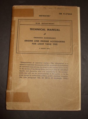 TM 9-1724A, War Department Technical Manual, Ordnance Maintenance, Engine and Engine Accessories for Light Tank T9E1 : 1943