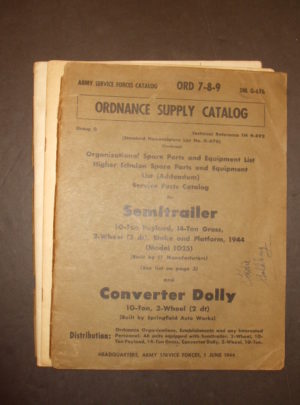 ORD 7-8-9 SNL G-676, ASFC, OSC, OSPE, HESPE,  Service Parts Catalog for Semitrailer, 10-Ton Payload, 14-Ton Gross, 2-Wheel (2dt), Stake and Platform (Model 1025) : 1944
