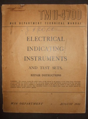 TM 11-4700, War Department Technical Manual, Electrical Indicating Instruments and Test Sets, Repair Instructions : 1945