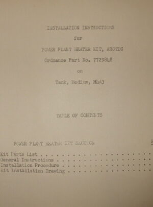 INSTALLATION INSTRUCTIONS, Power Plant Heater Kit, Ordnance Part 7729848  7355889 (Perfection Stove Company) : 1953