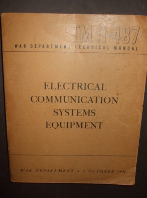 TM 11-487, War Department Technical Manual, Electrical Communication Systems Equipment : 1944