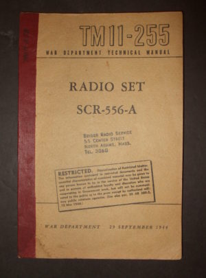TM 11-255, Manuel technique du département de la guerre, poste radio SCR-556-A: 1944