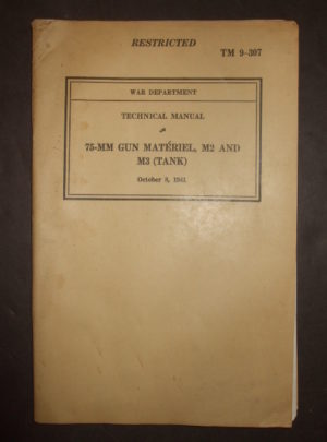 TM 9-307, War Department Technical Manual, 75-MM Gun Materiel, M2 and M3 (Tank) : 1941