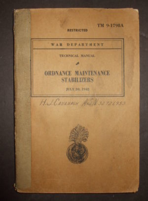 TM 9-1798A, War Department Technical Manual, Ordnance Maintenance, Stabilizers : 1942