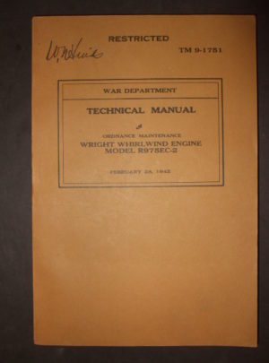 TM 9-1751, War Department Technical Manual, Ordnance Maintenance, Wright Whirlwind Engine Model R975EC-2 : 1942