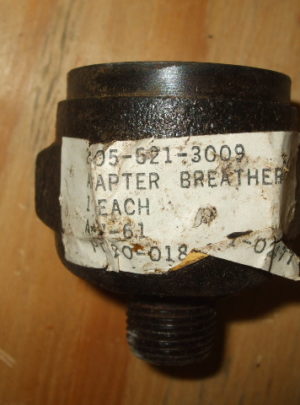 NOS 5-Ton Truck Continental Gas Engine Breather Adapter (1ea)