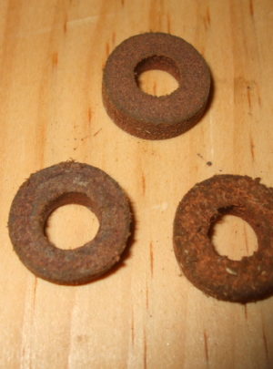 NOS GMC Windshield Adjustment Leather Washers (2ea)