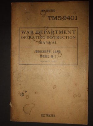 TM 5-9401, War Department Operating Instruction Manual, Odograph, Land Model M-1 : 1943