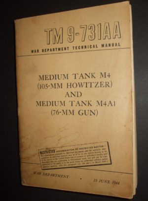TM 9-731AA, Manuel technique du département de guerre, Chars moyens M4 (obus 105-MM) et chars moyens M4A1 (Canon 76-MM): 1944