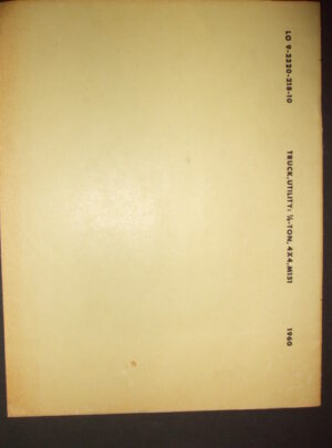 LO 9-2320-218-10, Department of the Army Lubrication Order, Truck, Utility:  1/4-Ton, 4×4, M151 (2320-542-4783) : 1961