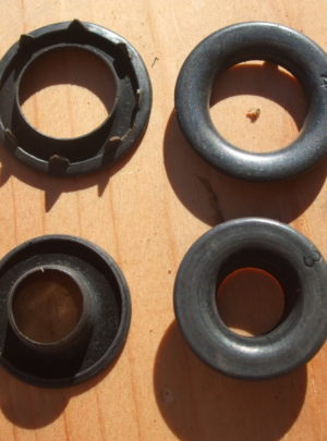 NOS Dull Black Brass Grommets #3 Rolled Rim & Spur Type (100pcs)