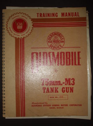 TRAINING SERVICE GM WP, Training Manual, OD-75M, 75-mm M3 Tank Gun, Book #414, Oldsmobile War Production Service : ??