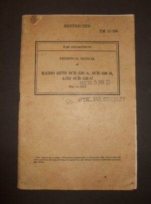 TM 11-235, War Department Technical Manual, Radio Sets SCR-536-A, SCR-536-B et SCR-536-C [BC-611] : 1943
