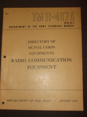 TM 11-487A, Manuel technique du département de l'Armée, Répertoire du matériel de transmissions, Équipement de radiocommunication: 1950