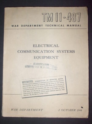 TM 11-487, Manuel technique du Département de la guerre, Équipement des systèmes de communication électrique: 1944