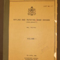 WAL 760/410, Ordnance Department Rifling and Rotating Band Design (Preliminary) Volume 1 & 2 Copy #47 : 1951