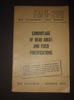 FM 5-20G, Manuel de terrain du Département de la Guerre, Camouflage des zones arrière et des fortifications fixes : 1944