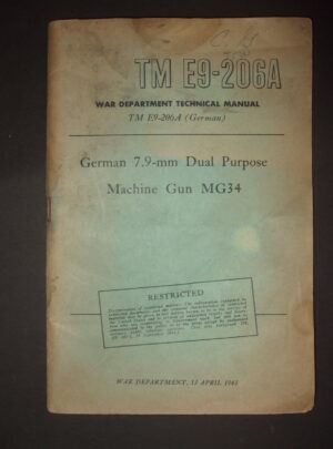 TM E9-206A, War Department Technical Manual, German 7.9-mm Dual Purpose Machine Gun MG34 : 1943