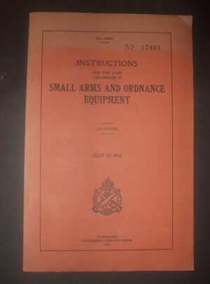 MANUEL N°. 1965, Instructions pour l'entretien et la réparation des armes légères et des équipements de munitions : 1915