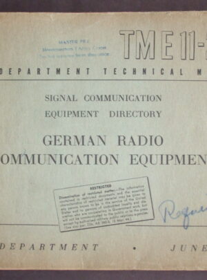 TM E 11-227, Manuel technique du Département de la guerre, Répertoire des équipements de communication des signaux, Équipement de communication radio allemand : 1944