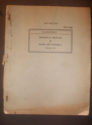 TM 11-630, War Department Technical Manual, Radio Set SCR-506-A (Preliminary Instructions) : 1943