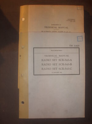 TM 11-625, War Department Technical Manual (set of 2) for Radio Set SCR-543-A,B,C : 1944