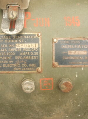 Used GN-39-F Double Voltage DC Generator (p/o PE-49) (1ea)