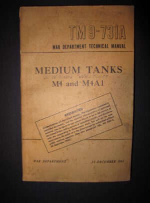 TM 9-731A, Manuel technique du Département de la guerre, chars moyens M4 et M4A1: 1943