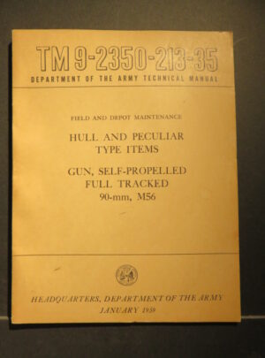 TM 9-2350-213-35, Department of the Army Technical Manual, Field and Depot Maintenance, Hull and Peculiar Type Items, Gun, Self-Propelled Full Tracked 90mm…: 1959